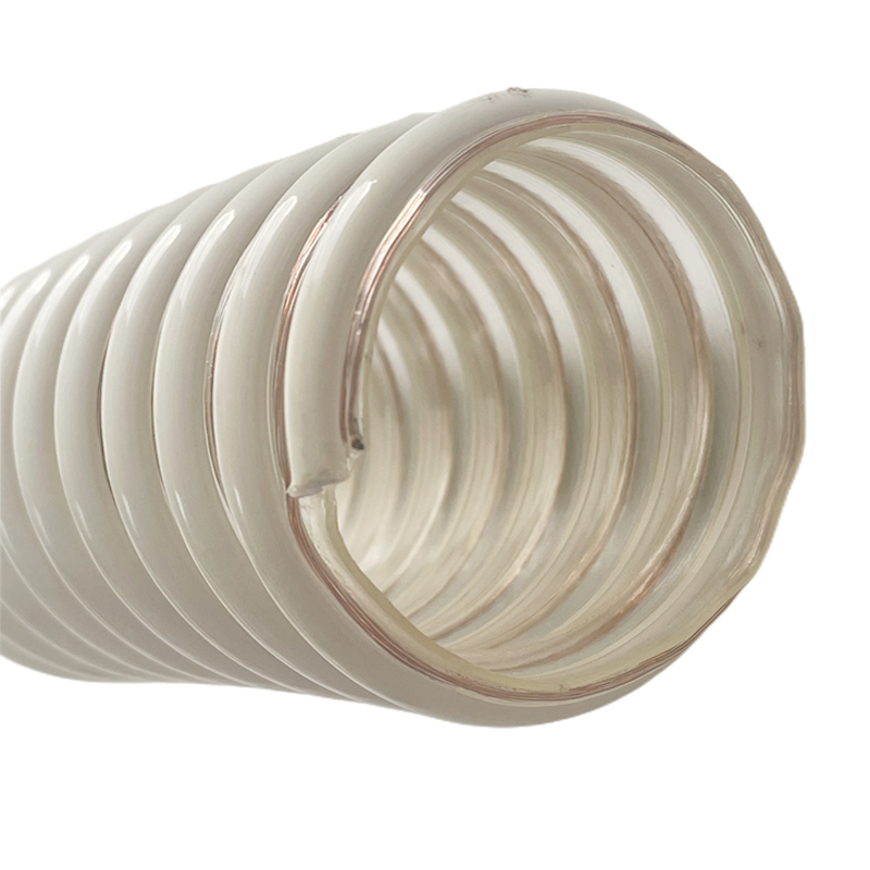工业软管 内层平滑加厚PU象白PVC塑筋波纹管 美国FDA 粉末-KF  